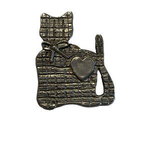 vintage peweter cat brooch pin Pack 724